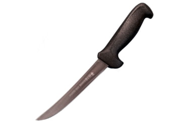 Image of LEM Products Mundial 6in Curved Wide Stiff Knife, High-Carbon Stain Free Steel Blade, Polypropylene Black Handle, 92