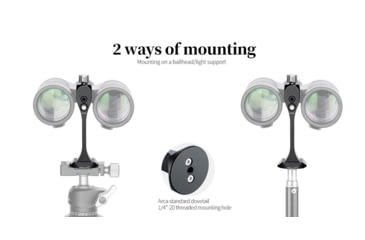 Image of Leofoto BC-03 Hands Free Modular Binoculars Adapter, Tripod Mount Arca Compatible, Black, BC-03