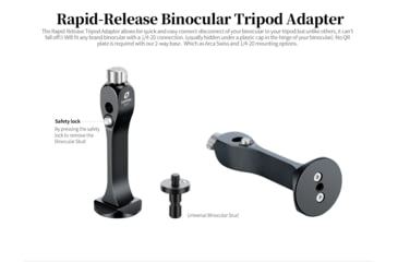 Image of Leofoto BC-03 Hands Free Modular Binoculars Adapter, Tripod Mount Arca Compatible, Black, BC-03