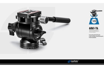 Image of Leofoto BV-1 Mini Fluid Head for Optics w/Handle, Arca Compatible, Black, BV-1