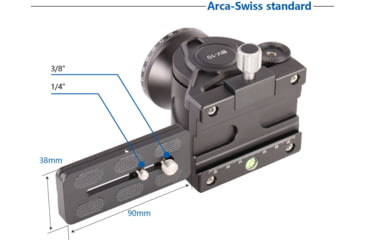 Image of Leofoto BV-10 Fluid Head for Optics up to 11 lb w/Handle, Arca Compatible, Black, BV-10