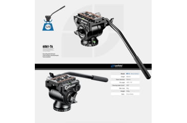 Image of Leofoto BV-5 Mini Fluid Head for Optics w/ Standard Handle, Arca Compatible, Black, BV-5
