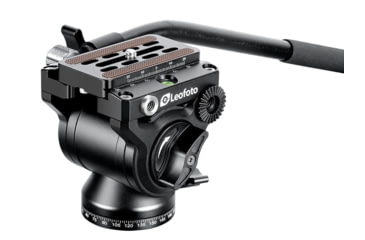 Image of Leofoto BV-5 Mini Fluid Head for Optics w/ Standard Handle, Arca Compatible, Black, BV-5