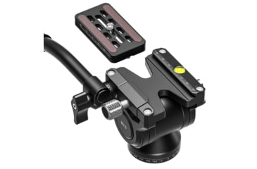 Image of Leofoto BV-5B Mini Fluid Head for Optics w/ Shorter Handle, Arca Compatible, Black, BV-5B