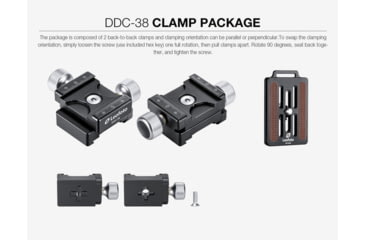 Image of Leofoto FDM-02 Binocular Rangefinder Rail Kit, 20 cm, Black, FDM-02