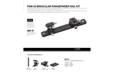 Image of Leofoto FDM-03 Binocular Rangefinder Rail Kit, 32 cm, Black, FDM-03