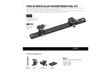 Image of Leofoto FDM-04 Binocular Rangefinder Rail Kit, 45 cm, Black, FDM-04