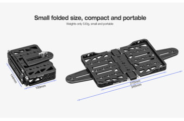 Image of Leofoto FDM-05 Foldable Tac Table - 1/4 &amp; 3/8 Mounting, Integrated Arca Rail, Black, FDM-05