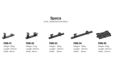 Image of Leofoto FDM-05 Foldable Tac Table - 1/4 &amp; 3/8 Mounting, Integrated Arca Rail, Black, FDM-05