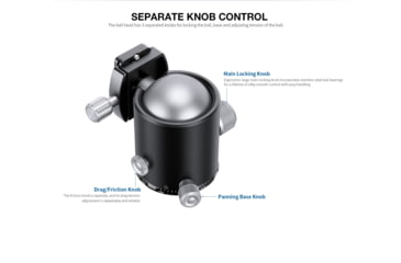 Image of Leofoto HB-70 70mm Pro Heavy-Duty Ball Head w/Quick Release Plate &amp; Case, Black, HB-70