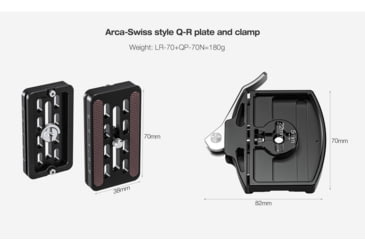 Image of Leofoto HB-70LR 70mm Pro Heavy-Duty Ball Head w/Quick Release Plate, Black, HB-70LR
