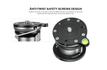 Image of Leofoto LB-75 Leveling Head w/ Butterfly Handle, Black, LB-75