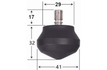 Image of Leofoto LF/LS Rubber Feet for Tripods Set of 3 - LF-25, Black, LF-25