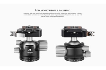 Image of Leofoto LH-36LR Ball Head w/ LR-50 Lever Release Clamp, Arca, Black, LH-36LR