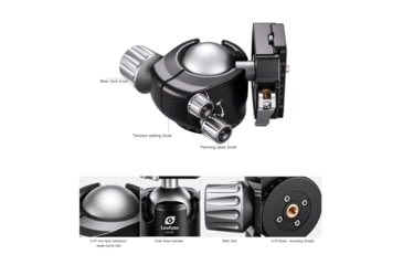 Image of Leofoto LH-40LR Ball Head w/ Lever Release Clamp, Arca, Black, LH-40LR