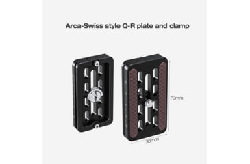 Image of Leofoto LHC-60 60mm Screw-Knob Clamp w/QP-70N 70mm Plate Arca Compatible, Black, LHC-60