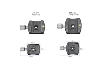 Image of Leofoto LHC-60 60mm Screw-Knob Clamp w/QP-70N 70mm Plate Arca Compatible, Black, LHC-60