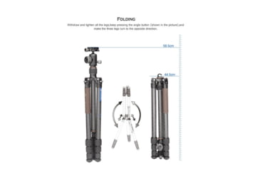 Image of Leofoto LX-254CT/XB-32 Reversible Travel Tripod w/ Ball Head Set, Black, LX-254CT+XB-32