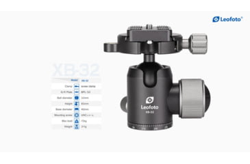 Image of Leofoto LX-254CT/XB-32 Reversible Travel Tripod w/ Ball Head Set, Black, LX-254CT+XB-32