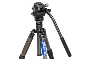 Image of Leofoto LX-255CT/BV-1 Reversible Travel Tripod w/ Bino Fluid Head Kit, Black, LX-225CT+BV-1