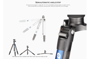 Image of Leofoto LX-255CT/BV-1 Reversible Travel Tripod w/ Bino Fluid Head Kit, Black, LX-225CT+BV-1
