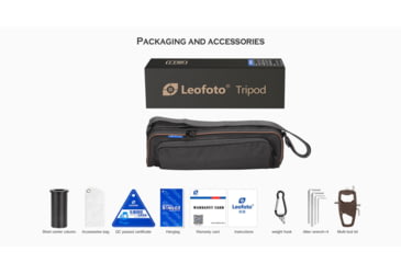 Image of Leofoto LX-255CT/BV-1 Reversible Travel Tripod w/ Bino Fluid Head Kit, Black, LX-225CT+BV-1