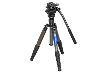 Image of Leofoto LX-255CT/BV-1 Reversible Travel Tripod w/ Bino Fluid Head Kit, Black, LX-225CT+BV-1