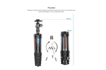 Image of Leofoto LX-255CT/XB-32 Reversible Travel Tripod w/ Ball Head Set, Black, LX-255CT+XB-32