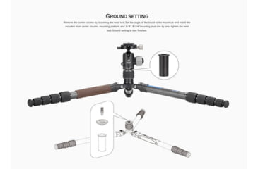 Image of Leofoto LX-255CT/XB-32 Reversible Travel Tripod w/ Ball Head Set, Black, LX-255CT+XB-32
