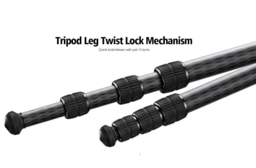 Image of Leofoto SA-404CLX Outdoors Tripod w/o Head, Black, SA-404CLX