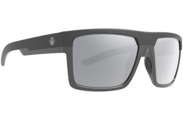 Image of Leupold Becnara Sunglasses, Matte Black/Gloss Black Frame, Square Shadow Gray Flash Lens, Polarized, Regular-Wide, 179102