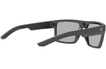 Image of Leupold Becnara Sunglasses, Matte Black/Gloss Black Frame, Square Shadow Gray Flash Lens, Polarized, Regular-Wide, 179102
