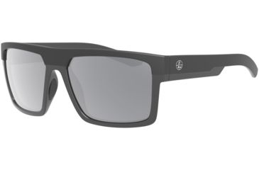 Image of Leupold Becnara Sunglasses, Matte Black/Gloss Black Frame, Square Shadow Gray Flash Lens, Polarized, Regular-Wide, 179102