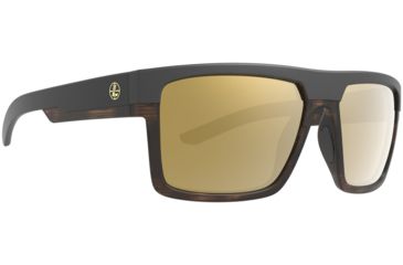 Image of Leupold Becnara Sunglasses, Matte Black/Tortoise Frame, Square Bronze Mirror Lens, Polarized, Regular-Wide, 179101