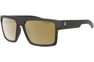 Image of Leupold Becnara Sunglasses, Matte Black/Tortoise Frame, Square Bronze Mirror Lens, Polarized, Regular-Wide, 179101