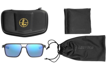 Image of Leupold Bridger Sunglasses, Matte Black Frame, Blue Mirror Lens, 186748