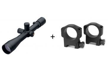 Image of Leupold Mark 4 4.5-14x40mm LR/T Target Rifle Scope, Mil Dot Reticle,Matte Black 56130 w/ Leupold Mark 4 Rifle Scope Rings, 30mm,Medium, Matte Black, Aluminum 57398