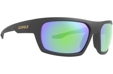 Image of Leupold Packout Mens Sunglasses, Matte Black Frame, Square Emerald Mirror Lens, Polarized, Regular, 179095