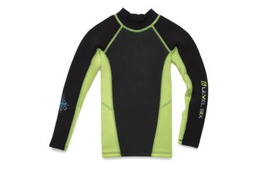 Image of Level 6 Carver Long Sleeve Neoprene Top - Child's-Kiwi Green