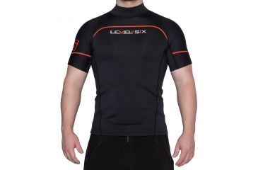 Image of Level 6 Jericho Short Sleeve Neoprene Rash Gaurd - Men's-Black-Small