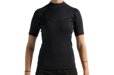 Image of Level 6 Sombrio Short Sleeve Neoprene Rash Guard - Women's-Black-X-Small