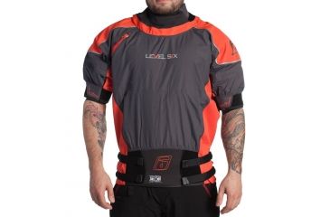 Image of Level Six Mens Chochee 3 Layer Short Sleeve Dry Top, Blaze Red/Charcoal, Extra Small, GMT-CHOC-BZ-XS