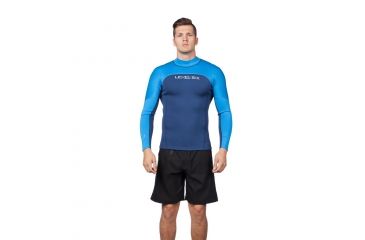Image of Level Six Mens Jericho Long Sleeve Neoprene Rashguard, Lake Blue, Small, GMT-LSJE-LA-S