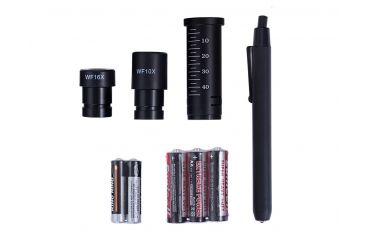 Image of Levenhuk 1280x NG Microscope, White 24617, with Levenhuk See All Prepared Slides Set