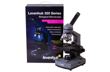 Image of Levenhuk 320 BASE Biological Monocular Microscope, Optical Glass, 40-1000x, 23.2mm, Grey/Black, Middle, 73811