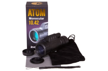 Image of Levenhuk Atom 10x42 Monocular, Black, Small, 74095