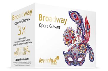 Image of Levenhuk Broadway 325C 3x25mm Opera Glasses w/ Chain, Lime, 70872