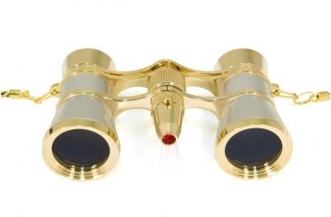 Image of Levenhuk Broadway 325F Opera Glasses, Silver, with LED Light and Chain