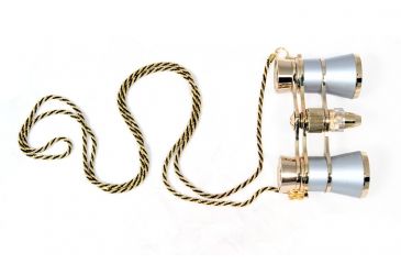 Image of Levenhuk Broadway 325F Opera Glasses, Silver, with LED Light and Chain