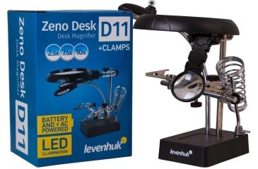 Image of Levenhuk Zeno Desk D11 Magnifier, Black/Silver, Medium 70445